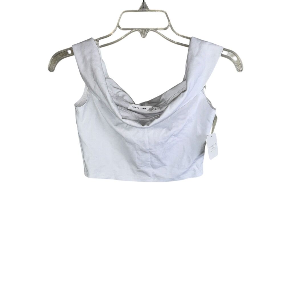 Altar'd State New Women's Off Shoulders Crop Top Tank White‎ Size Small